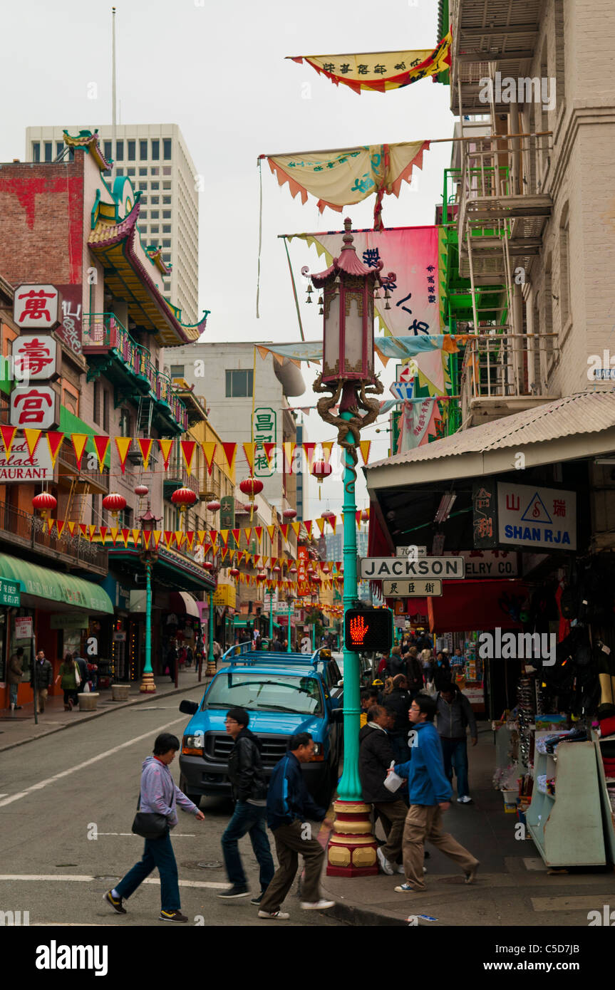 Quartier chinois de San Francisco Banque D'Images