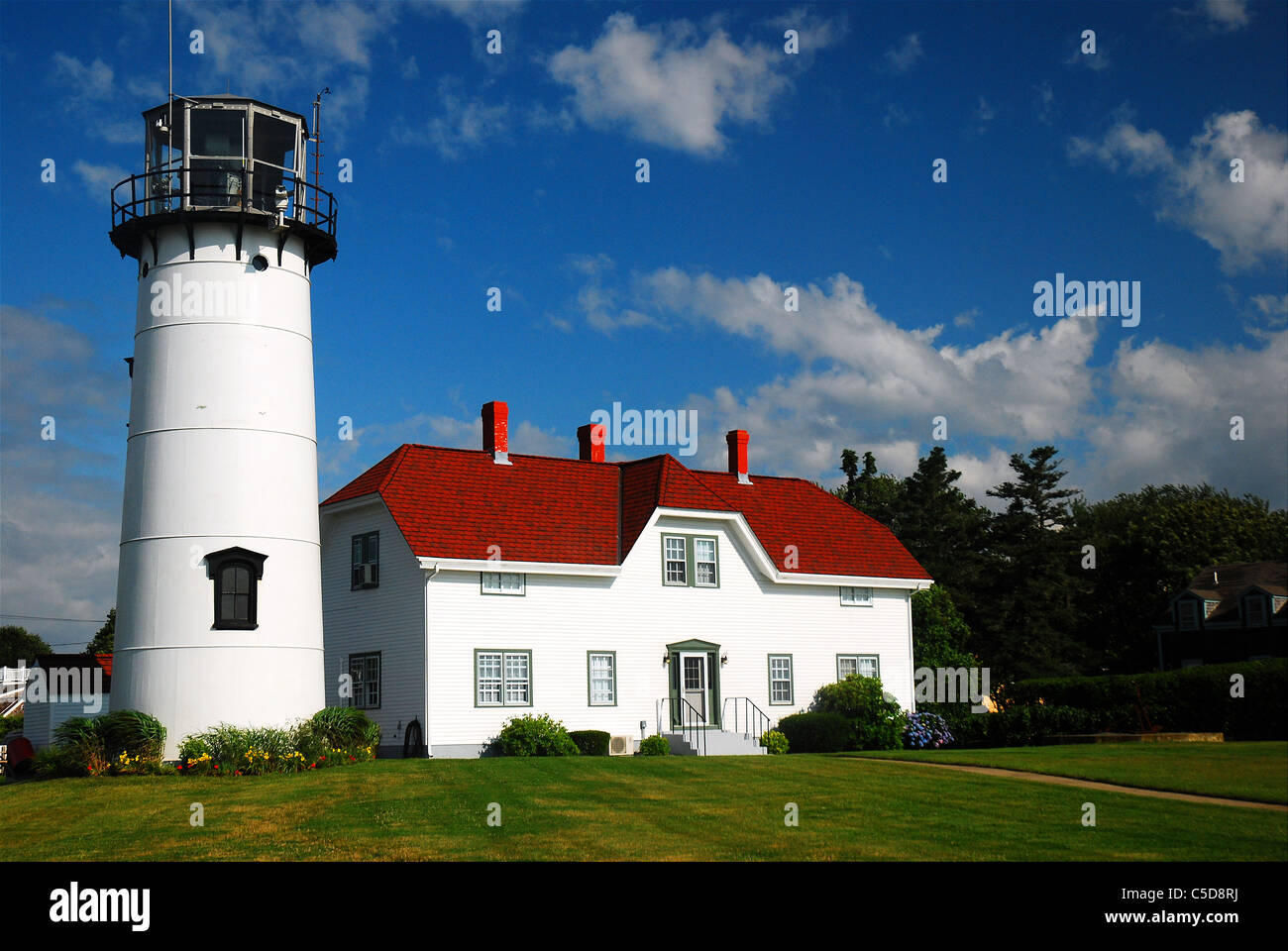 Le phare de Chatham se trouve près de l'équerre de Cape Cod depuis 1877 Banque D'Images