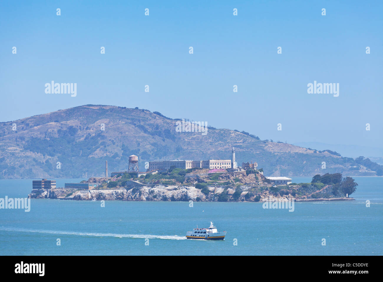 Île-prison d'Alcatraz dans la baie de San Francisco en Californie, aux États-Unis d'Amérique, USA Banque D'Images