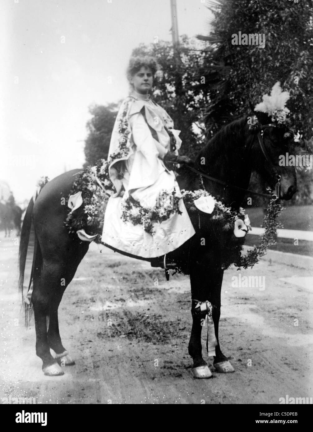 Equestrienne, Floral Fete, Pasadena, Californie, USA Banque D'Images