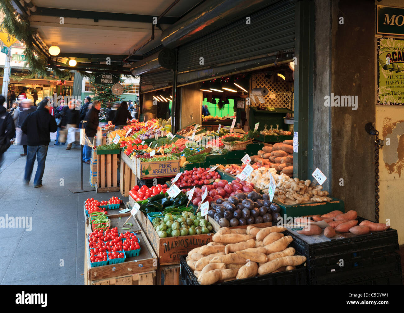 Le Pike Place Market, Seattle Washington. Banque D'Images
