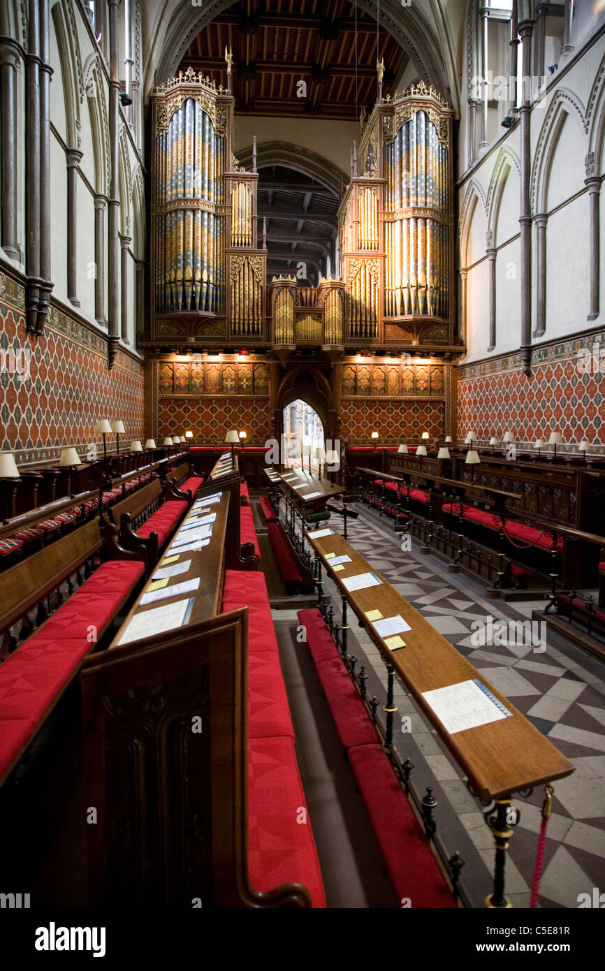 Rochester Cathedral Choir et orgue Banque D'Images
