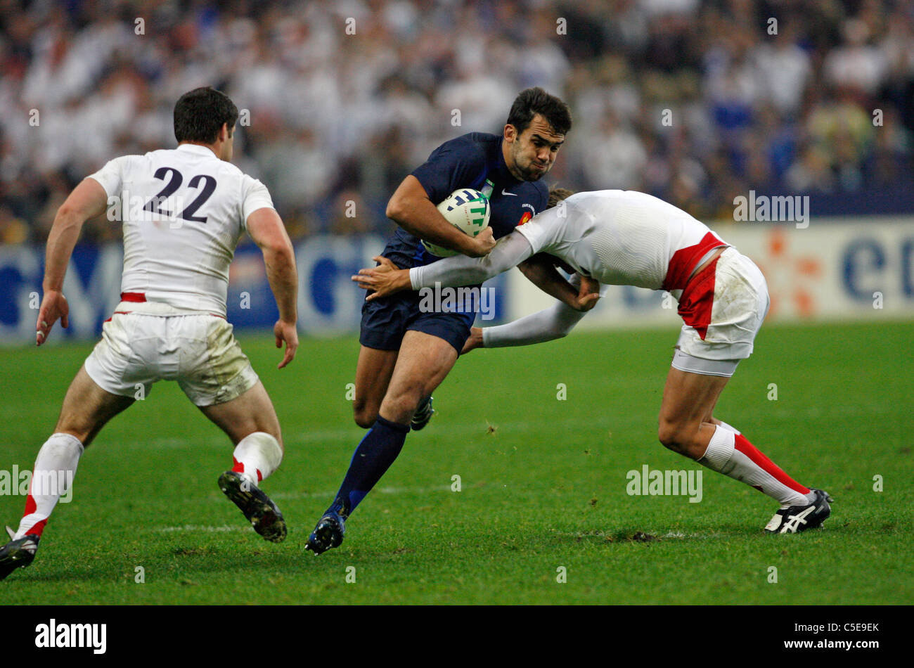 David Marty Coupe du Monde de Rugby 2007 l'Angleterre v FRANCE demi-finale Stade de France Samedi 13 septembre 07 Banque D'Images