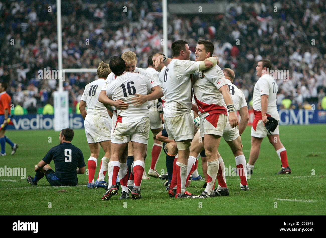 L'Angleterre s'est qualifié pour la Finale Coupe du Monde de Rugby 2007 l'Angleterre v FRANCE demi-finale Stade de France Samedi 13 septembre 07 Banque D'Images