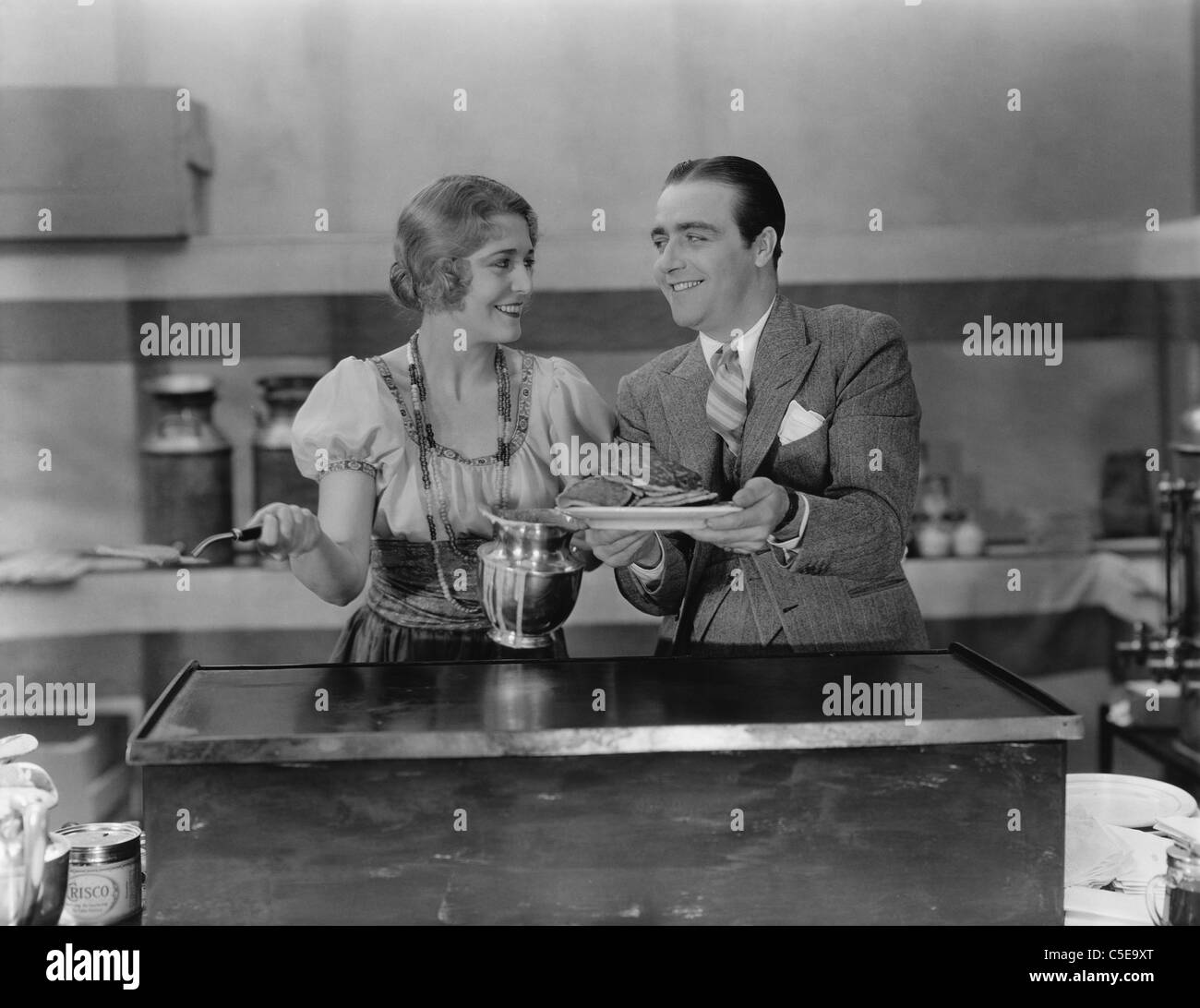 Faire des crêpes Banque D'Images