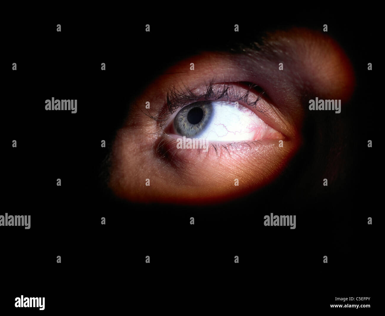 Close up of eye looking up Banque D'Images
