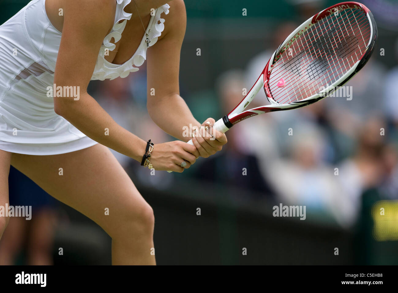 Dvd et détaillé au cours de la raquette Tennis de Wimbledon 2011 Banque D'Images