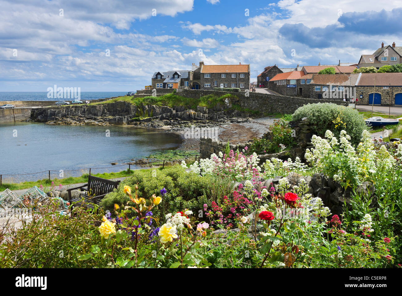 Le village de pêcheurs de Craster sur la côte de Northumberland, Angleterre du Nord-Est, Royaume-Uni Banque D'Images