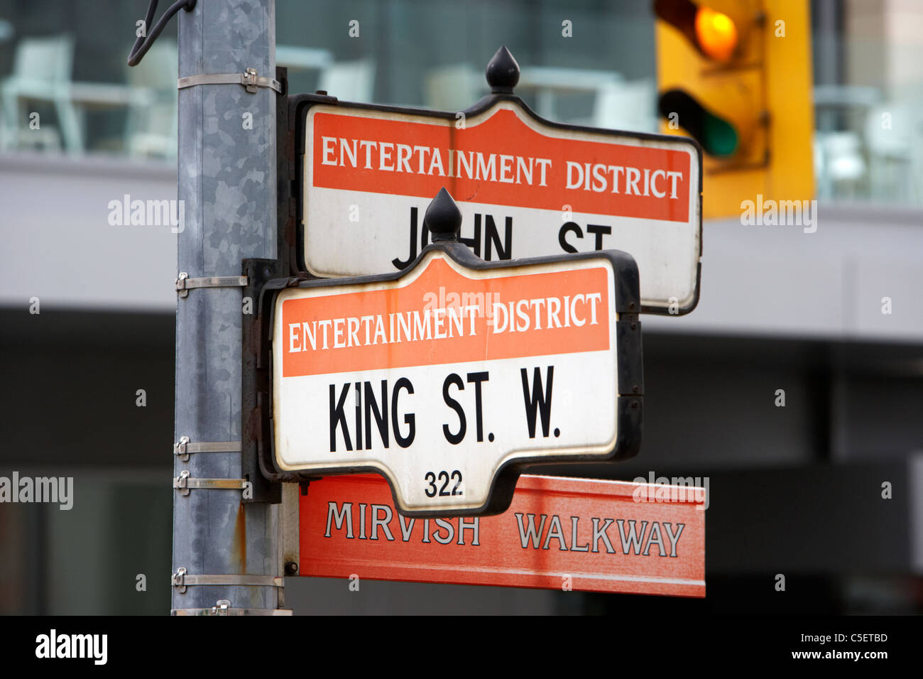 Intersection des rues King et John Street dans le quartier des divertissements de Toronto, sur la promenade ontario canada mirvish Banque D'Images