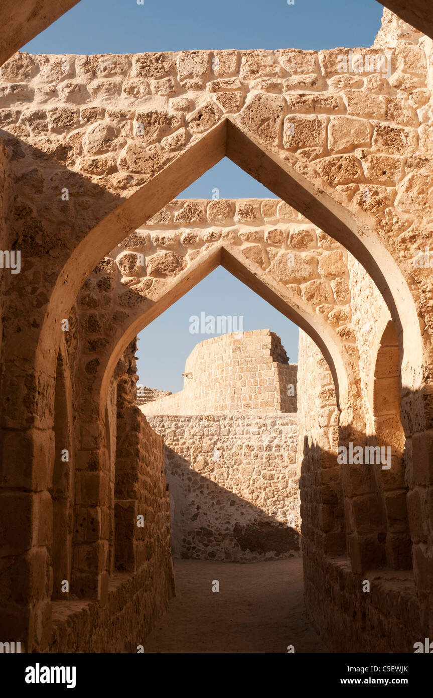 Elk204-1414v, le Fort de Bahreïn Bahreïn (Qala'at al Bahreïn) 16e c, vue intérieure Banque D'Images