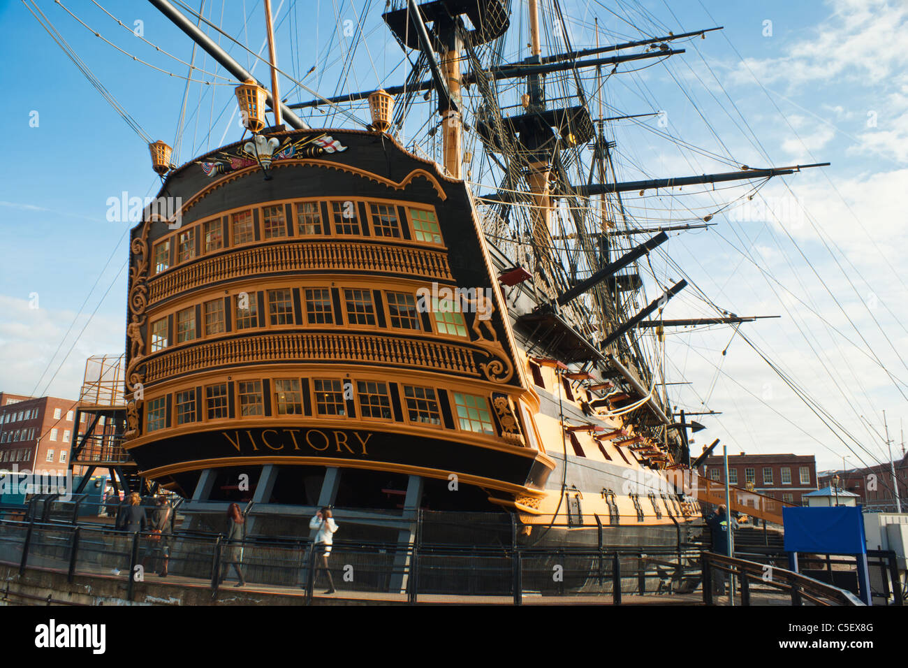 Nelson's célèbre navire amiral, le HMS Victory à Portsmouth Banque D'Images