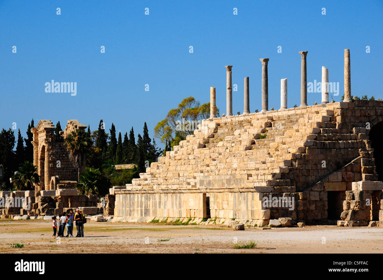 À l'Hippodrome en tribune basse Al , site , Tyr (Sour), UNESCO World Heritage Site. Le Liban. Banque D'Images