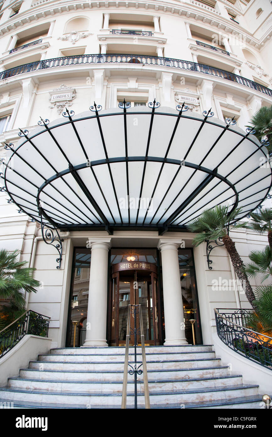 Hotel de Paris entrée art déco à Monte Carlo, Monaco Banque D'Images
