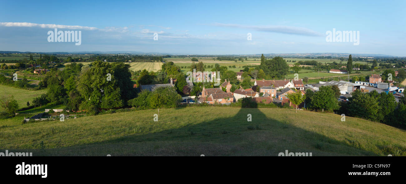 Burrowbridge et Somerset Levels de Burrow Mump. Le Somerset. L'Angleterre. UK. Banque D'Images