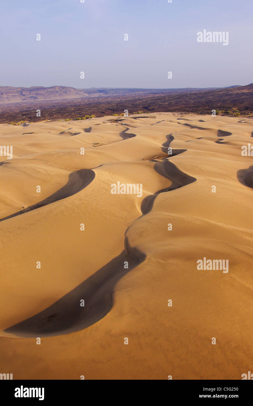 Dunes de sable dans la vallée de Suguta, Kenya Banque D'Images