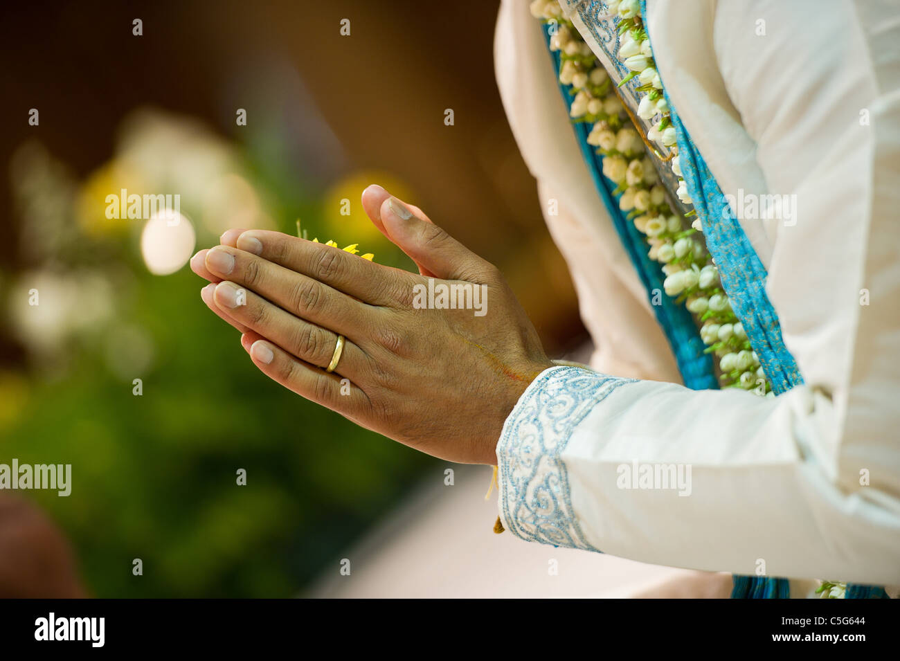 Cérémonie de mariage indien hindou dans un temple Banque D'Images