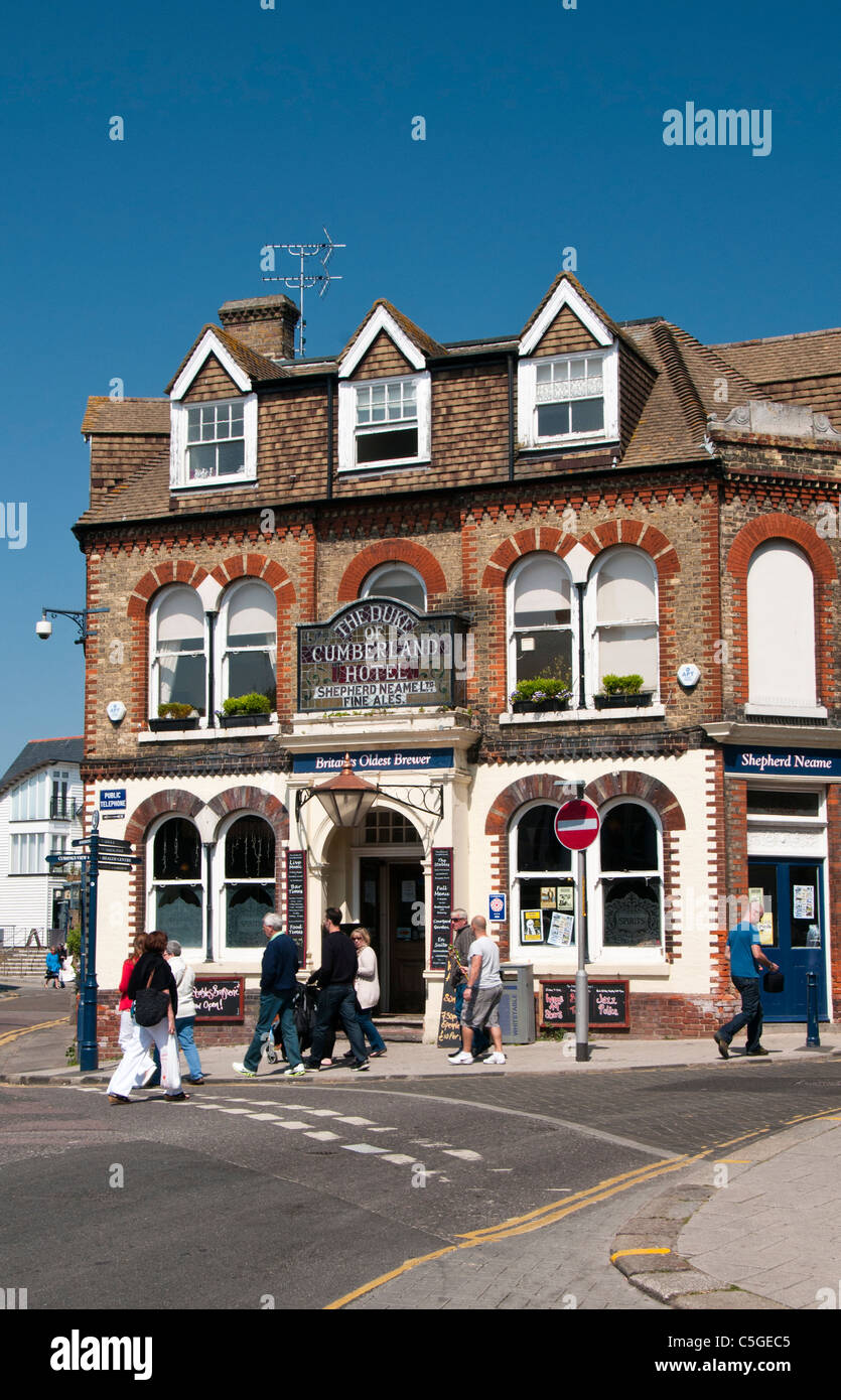 Auberge traditionnelle et pub "Le duc de Cumberland", Whitstable, Kent, UK Banque D'Images