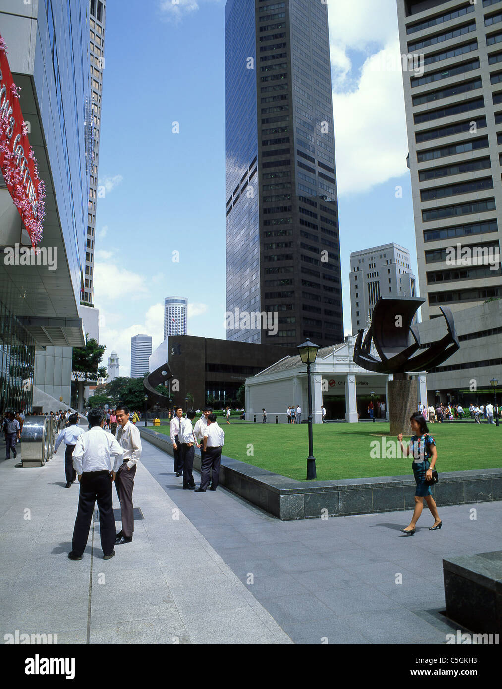 Quartier des affaires du centre-ville, l'Hôtel Raffles Place, Singapore Banque D'Images