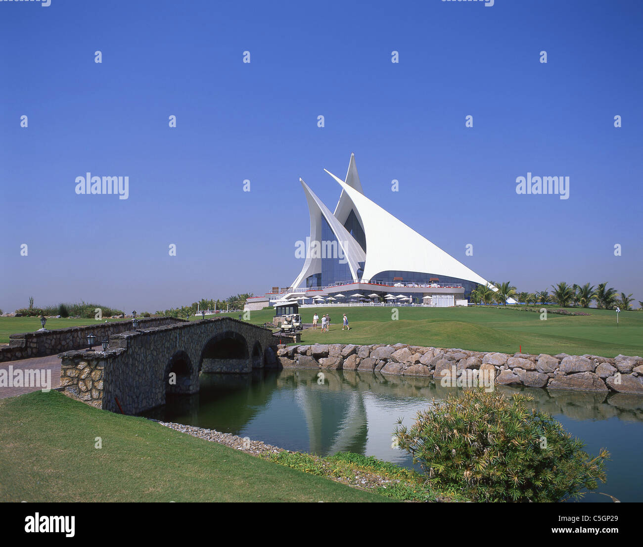 Dubai Creek Golf Club, Dubai Creek, Dubai, Émirats Arabes Unis Banque D'Images