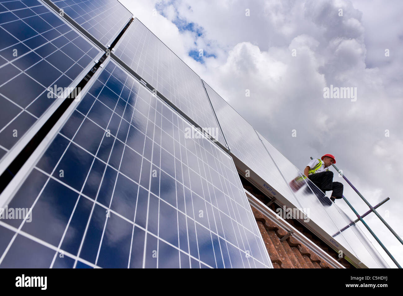 L'installation solaire au Royaume-Uni Banque D'Images