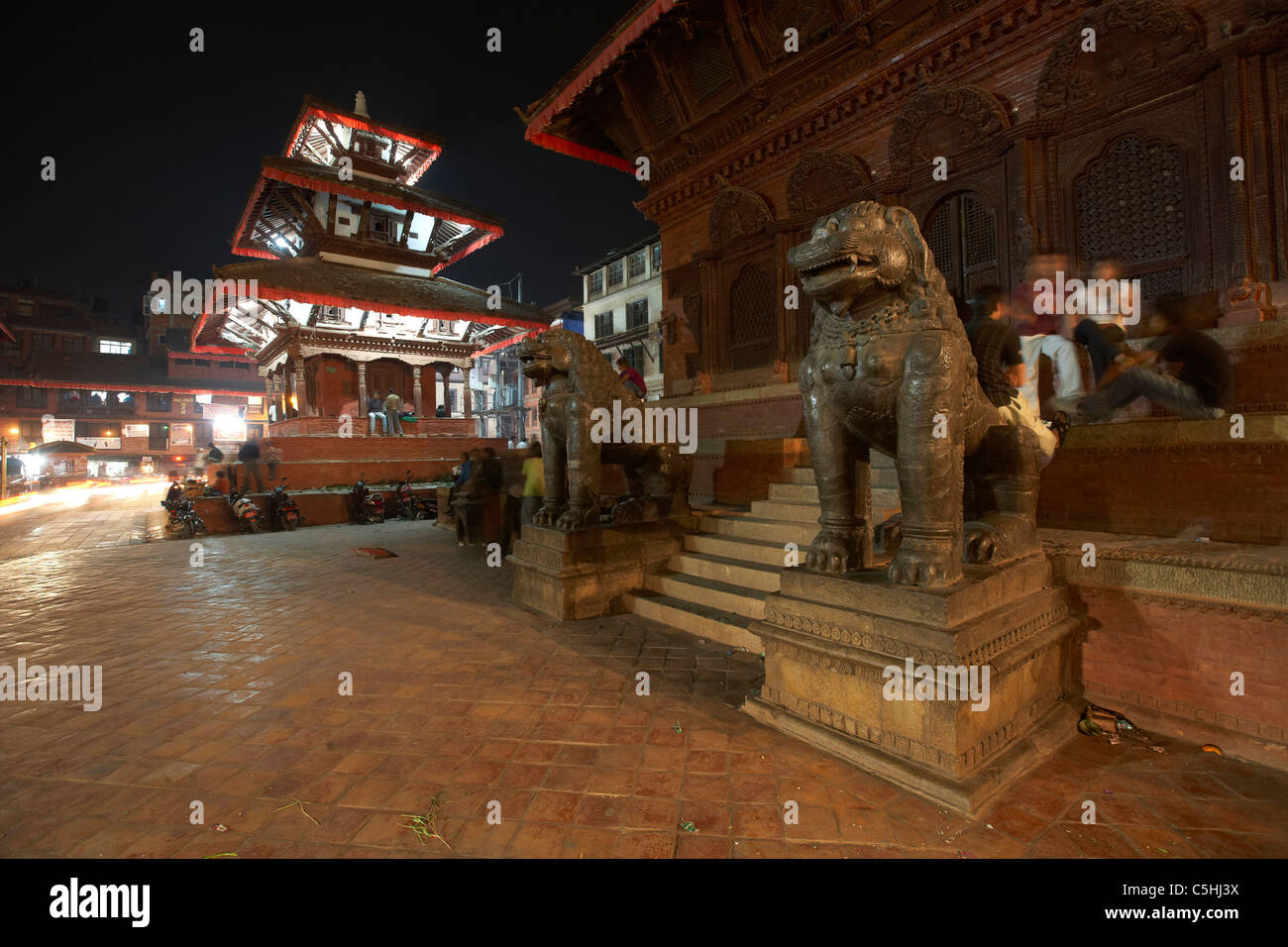 Nuit dans Durbar Square, Katmandou, Népal Banque D'Images