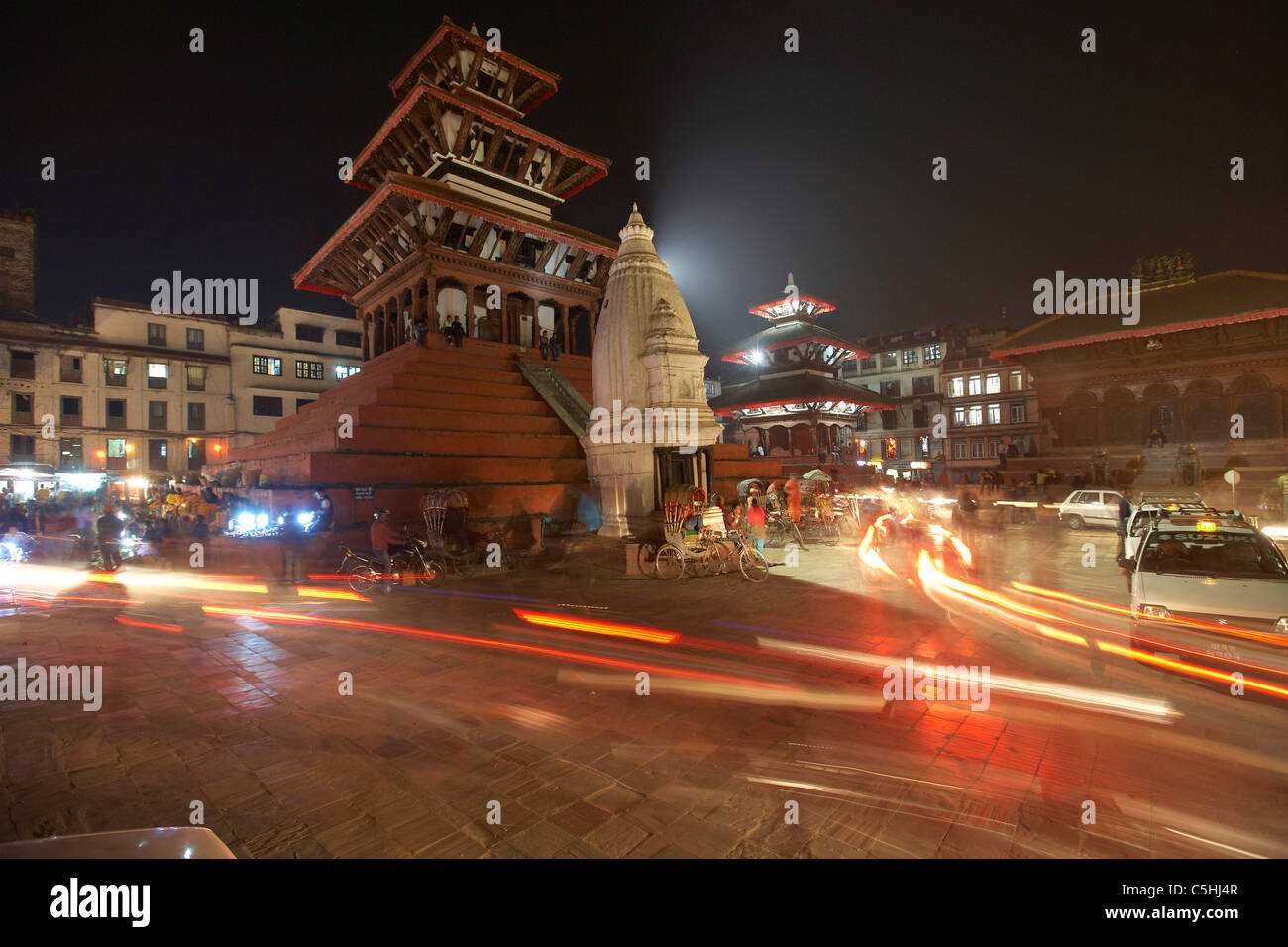 Nuit dans Durbar Square, Katmandou, Népal Banque D'Images