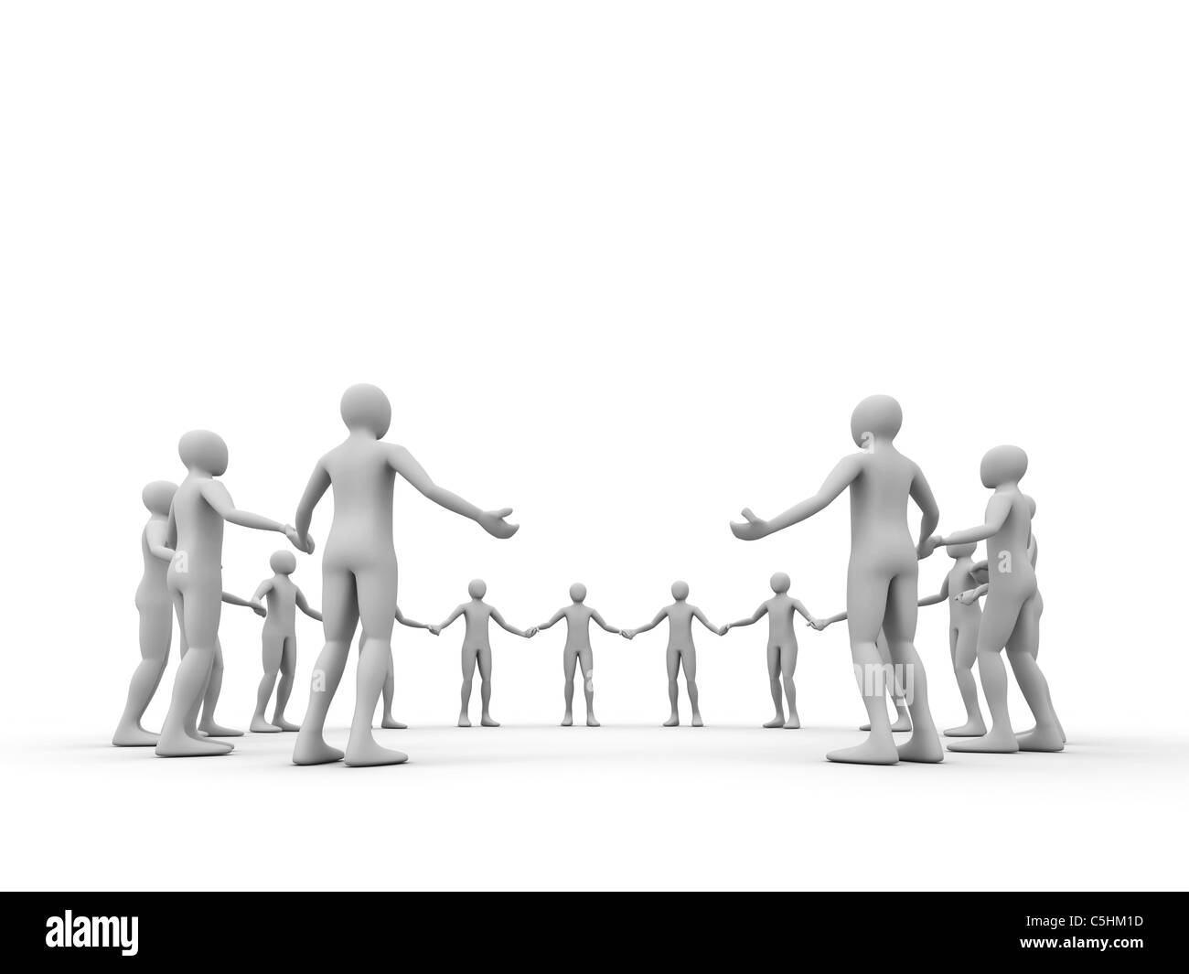 Chaîne humaine, une personne absente Banque D'Images