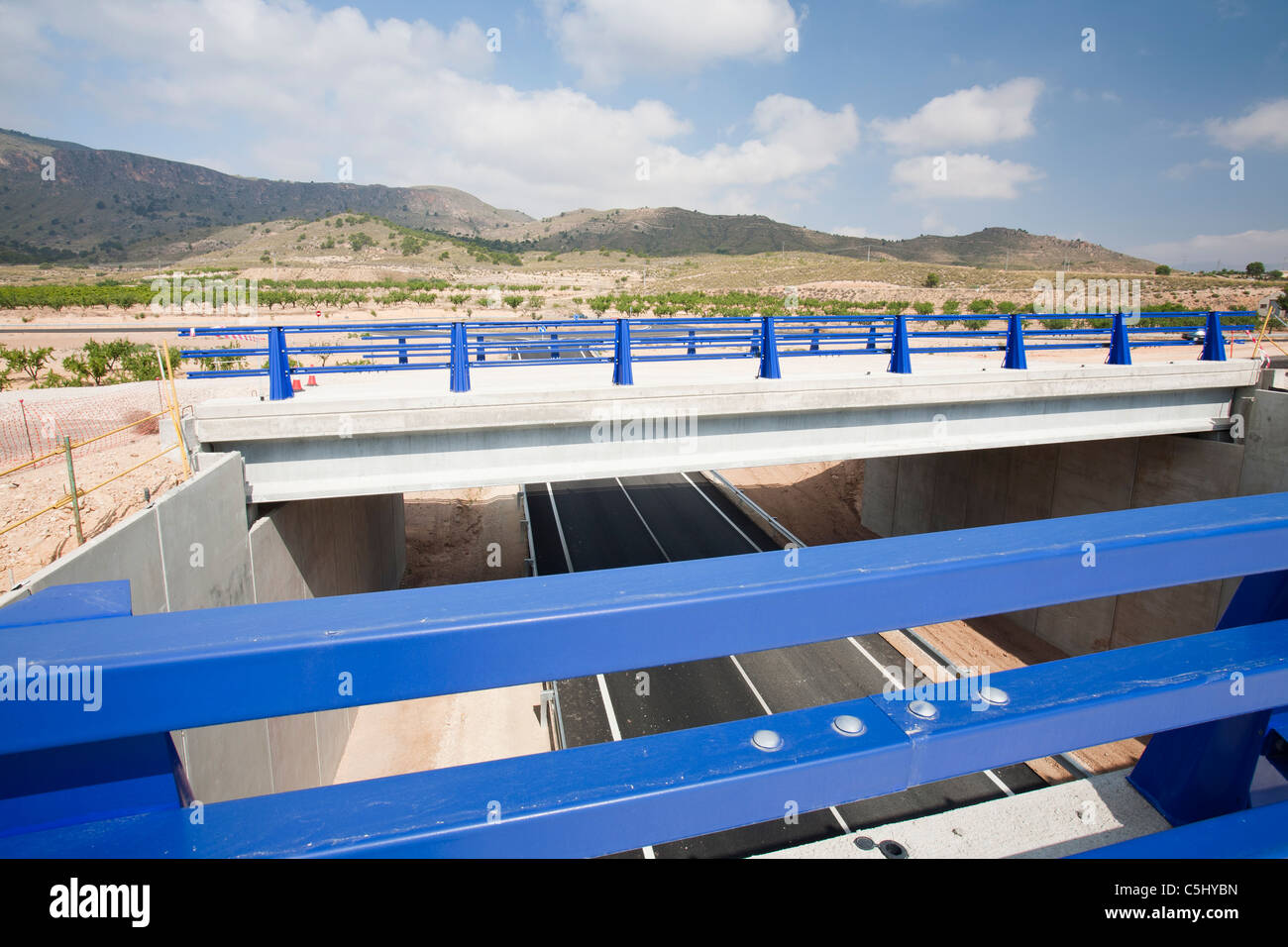 Une nouvelle route en construction en Andalousie, espagne. Banque D'Images