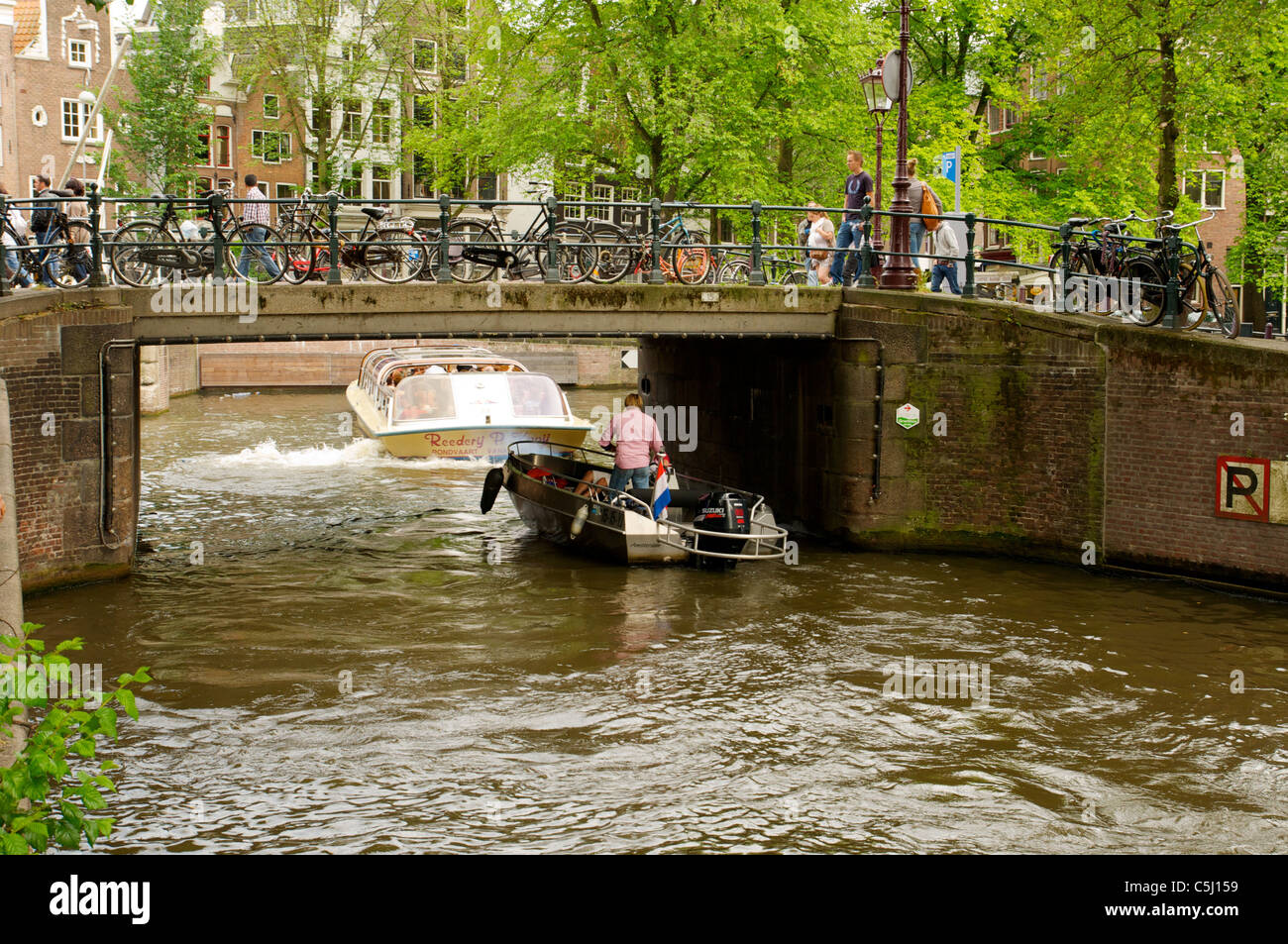 Canal d'Amsterdam. Banque D'Images