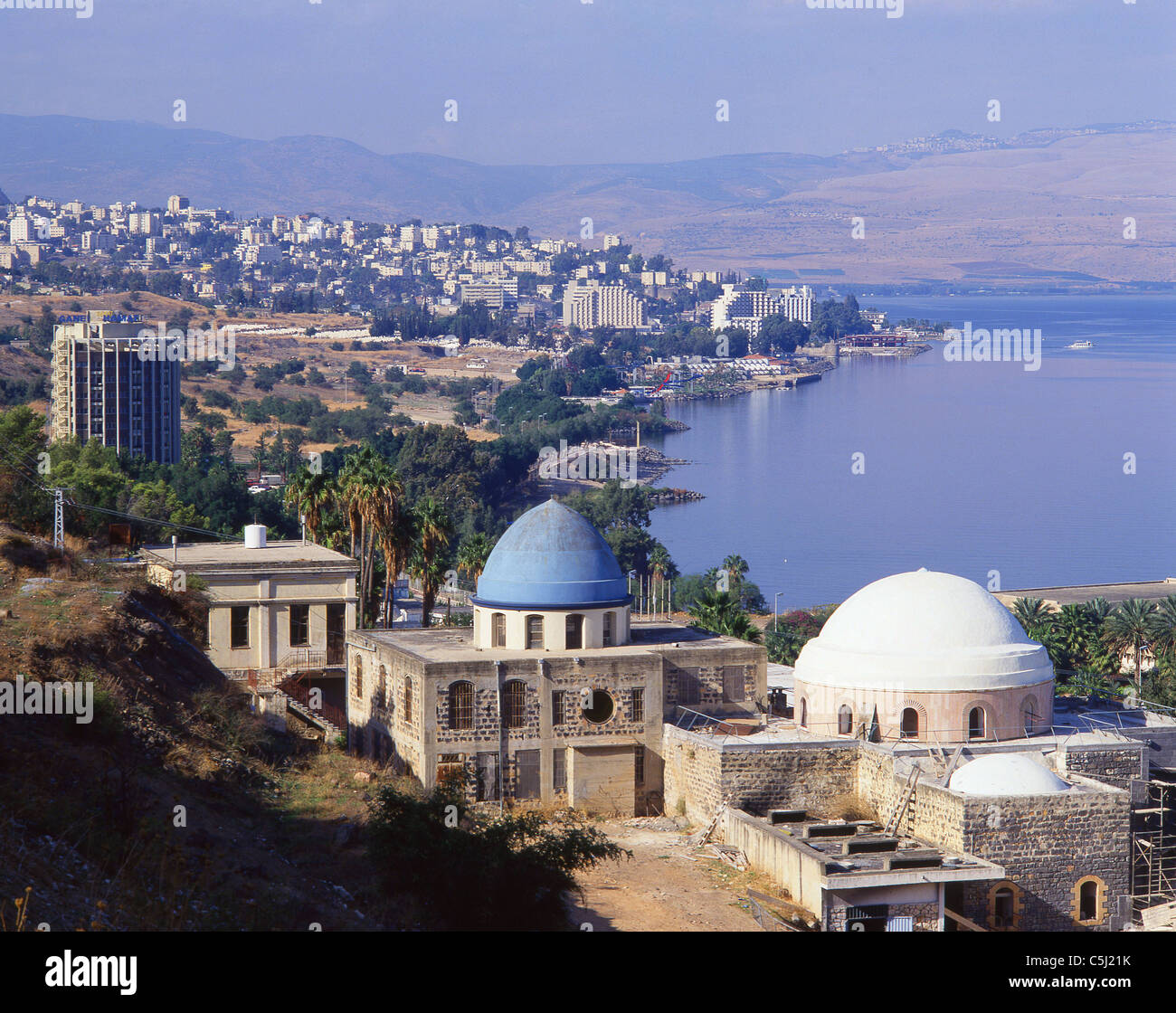 Ville de Tibériade, sur la rive ouest de la mer de Galilée, Galilée, quartier Nord, l'état d'Israël Banque D'Images