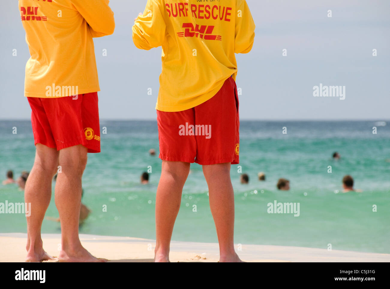 Les sauveteurs de la plage de Bondi Surf Australie Banque D'Images