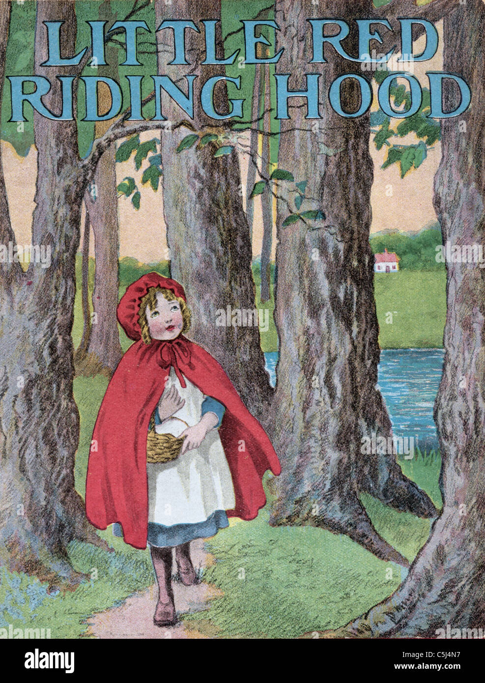 Le Petit Chaperon Rouge Livre Ancien Illustration - l'image de couverture Banque D'Images