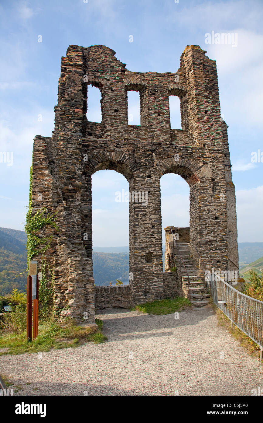 Ruine, Grevenburg ueber Traben-Trarbach, Mosel, ruine, Grevenburg, Greven château, au-dessus, Traben-Trarbach, Moselle Banque D'Images