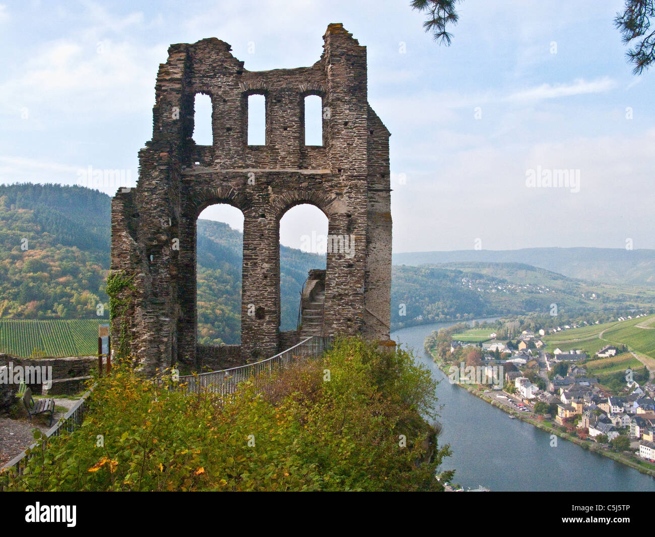 Ruine, Grevenburg ueber Traben-Trarbach, Mosel, ruine, Grevenburg, Greven château, au-dessus, Traben-Trarbach, Moselle Banque D'Images