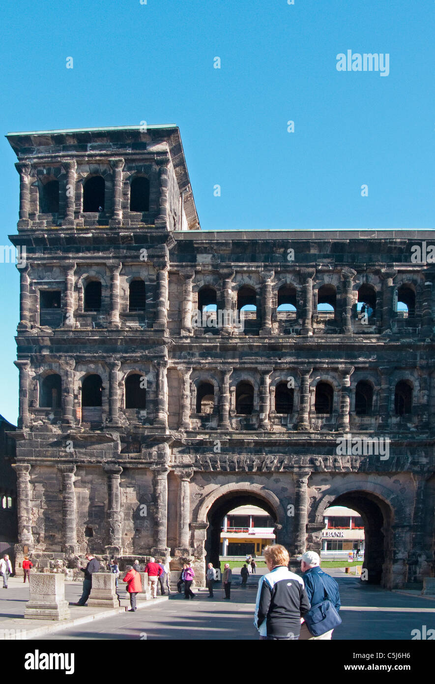 Porta Nigra, Wahrzeichen von Trier und UNESCO Weltkulturerbe, La Porta Nigra, monument, patrimoine mondial de l'UNESCO Banque D'Images