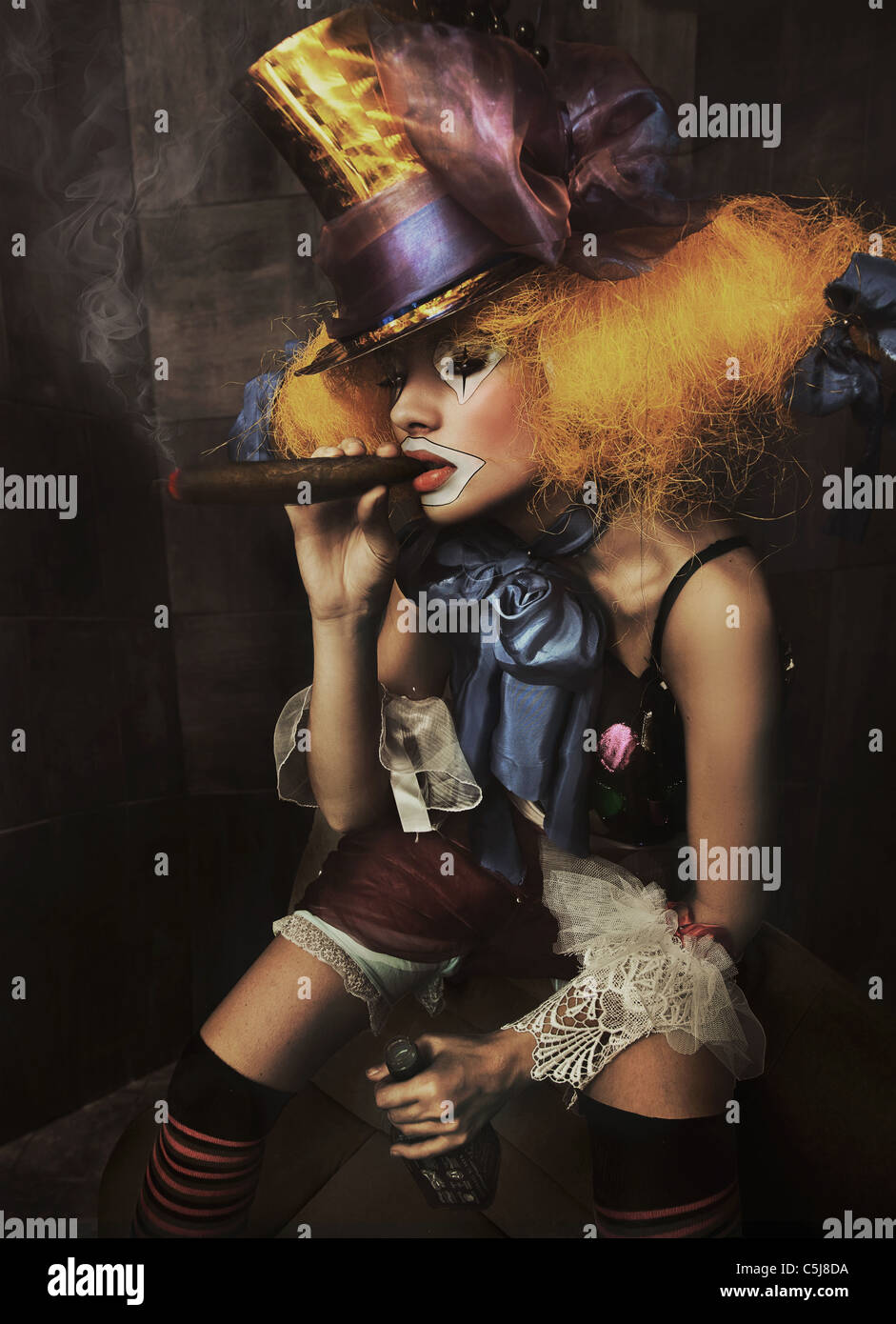 Fine art photo d'un mauvais clown Banque D'Images