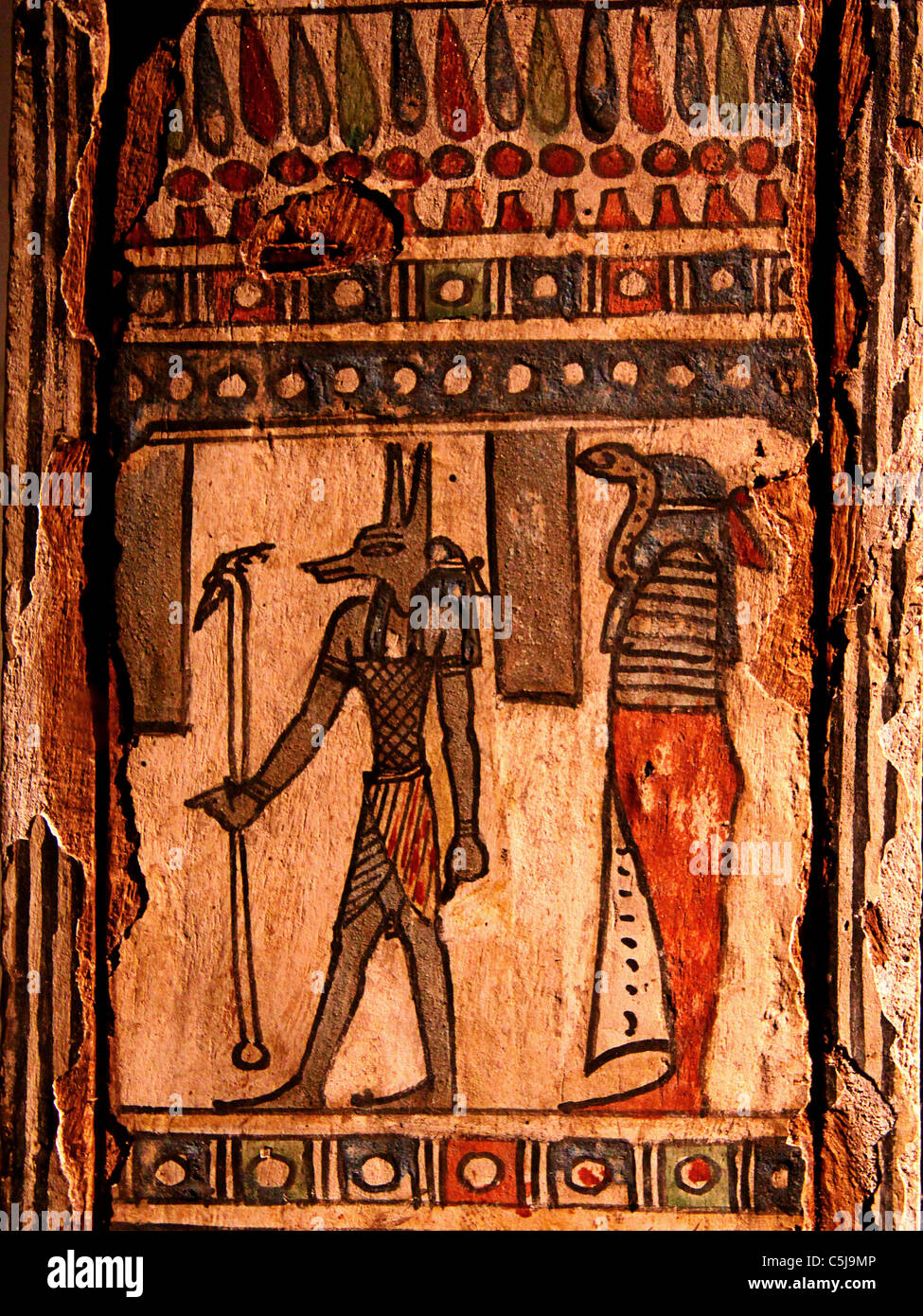 Côté d'une momie cas Alexandrie Egypte Banque D'Images