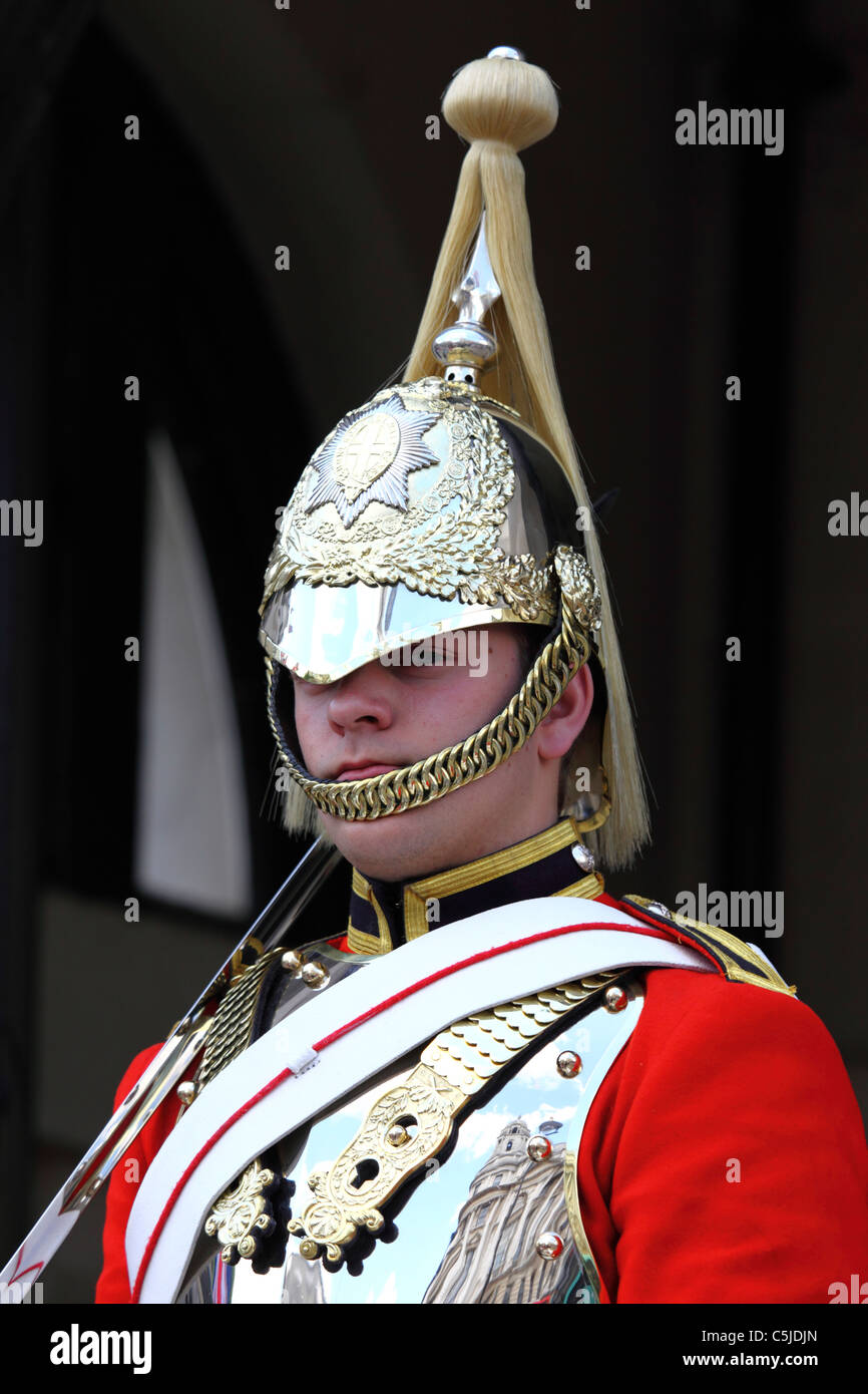 La vie de la reine à l'entrée de la Garde côtière canadienne Horse Guards Parade, Whitehall, Westminster, Londres, Angleterre Banque D'Images