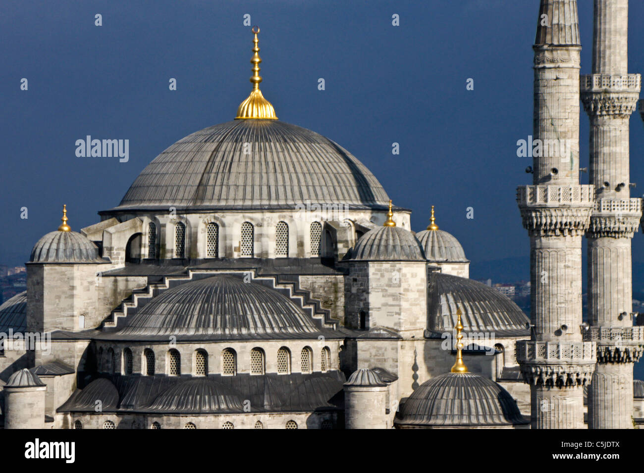 Les dômes et les minarets de la Mosquée Bleue (Sultanahmet Camii), Istanbul, Turquie Banque D'Images