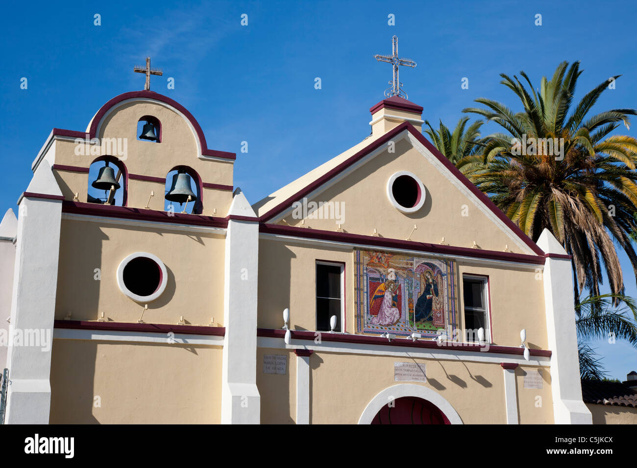 Notre Dame Reine des Anges (Nuestra Señora Reina de los Angeles), l'ancien quartier espagnol Colonial, Los Angeles, Californie, USA Banque D'Images