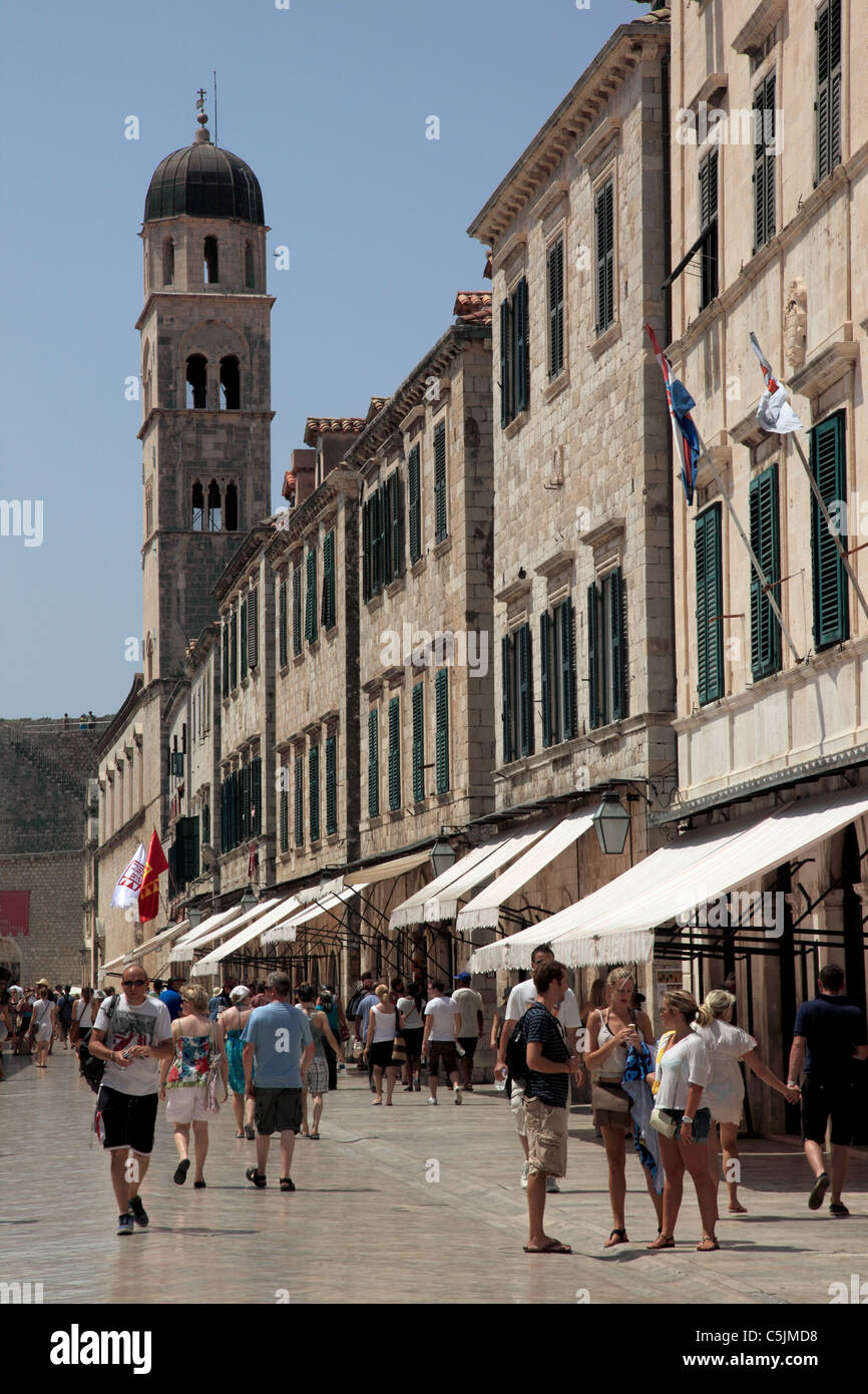 Le Stradun, Dubrovnik, Croatie Banque D'Images