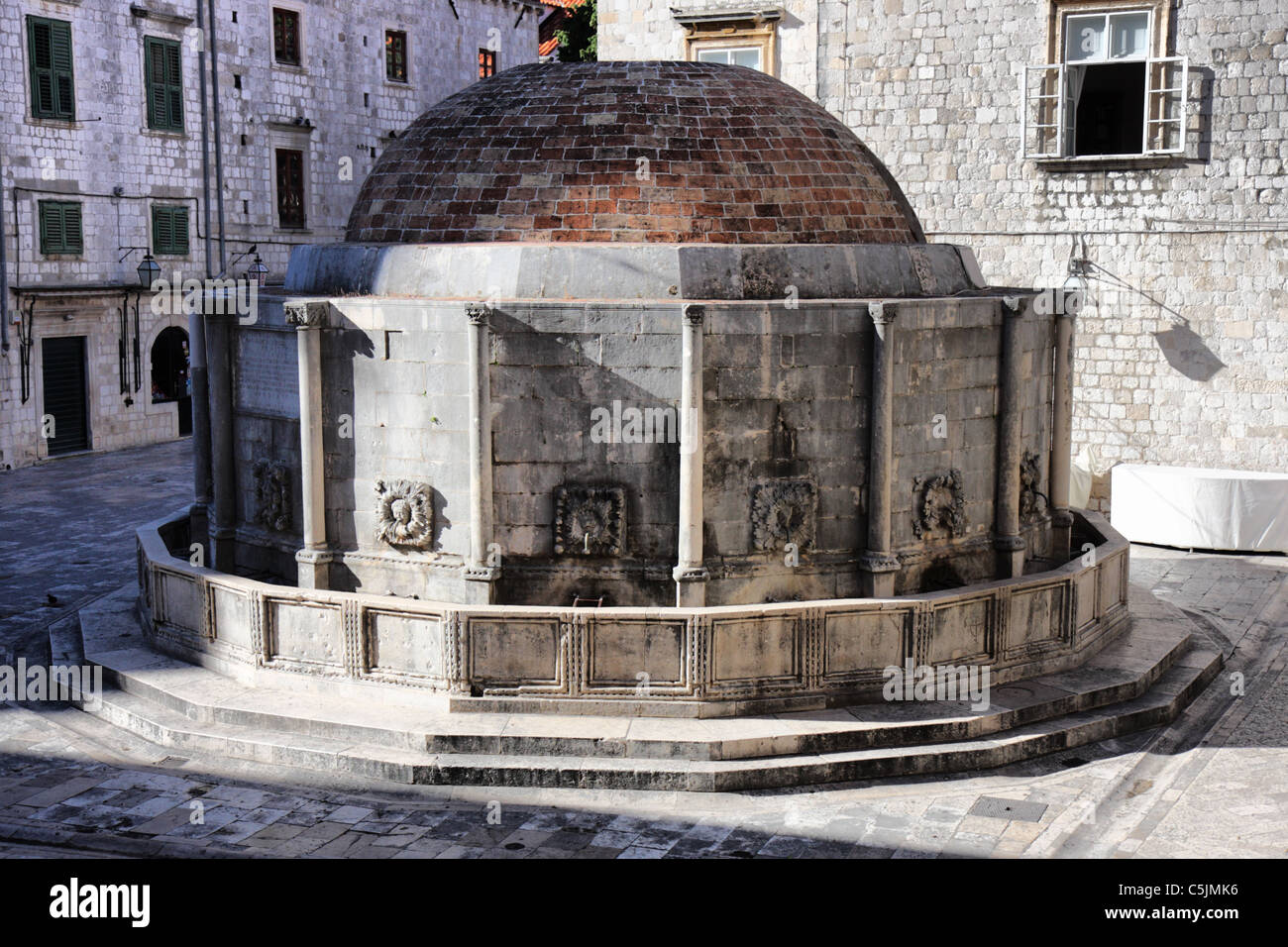 Grande Fontaine d'Onofrio dans la vieille ville de Dubrovnik, Croatie Banque D'Images