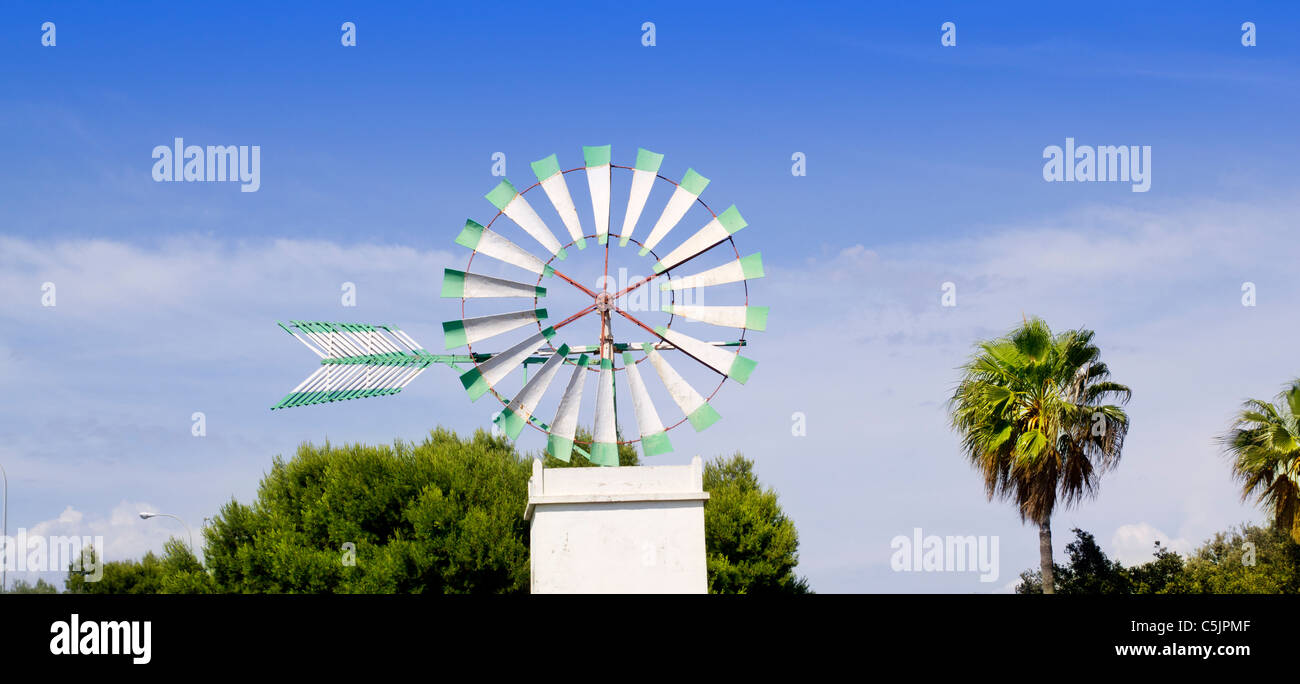 Majorque moulin blanc à Palma de Majorque à Iles Baléares Banque D'Images