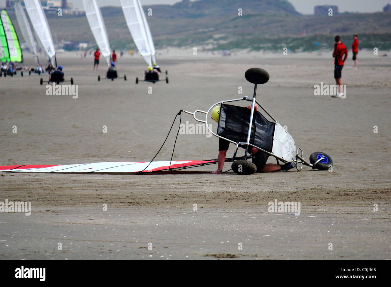 Blokarts à la plage de Zandvoort, Pays-Bas Banque D'Images