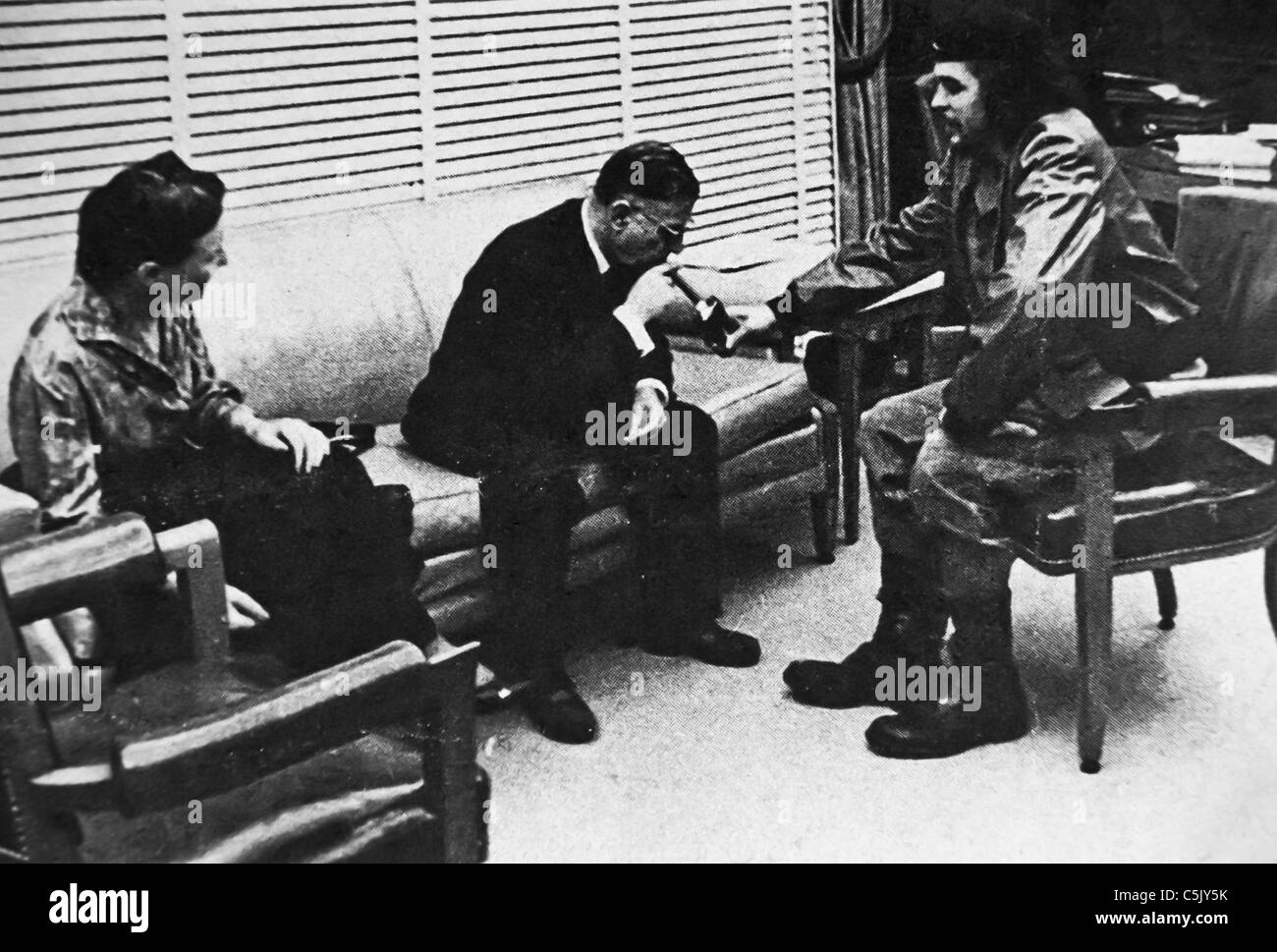 Jean-Paul Sartre, Che Guevara e Simone de Beauvoir Banque D'Images
