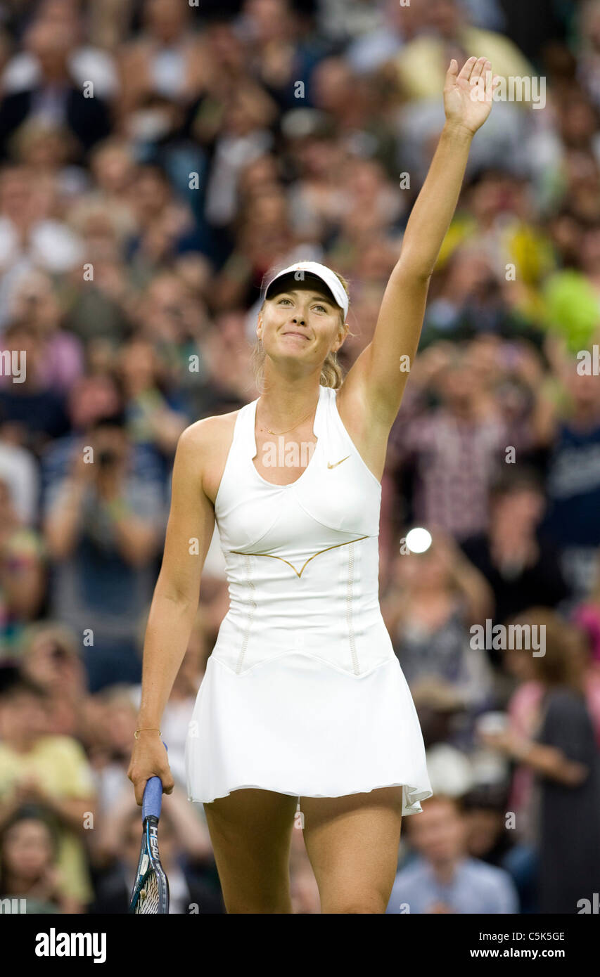 Maria Sharapova (RUS) lors de l'édition 2011 des Championnats de tennis de Wimbledon Banque D'Images