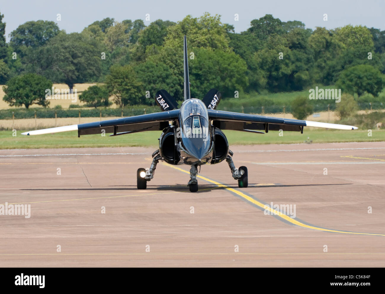 Taxying à RAF Fairford Qinetiq Alpha Jet Banque D'Images