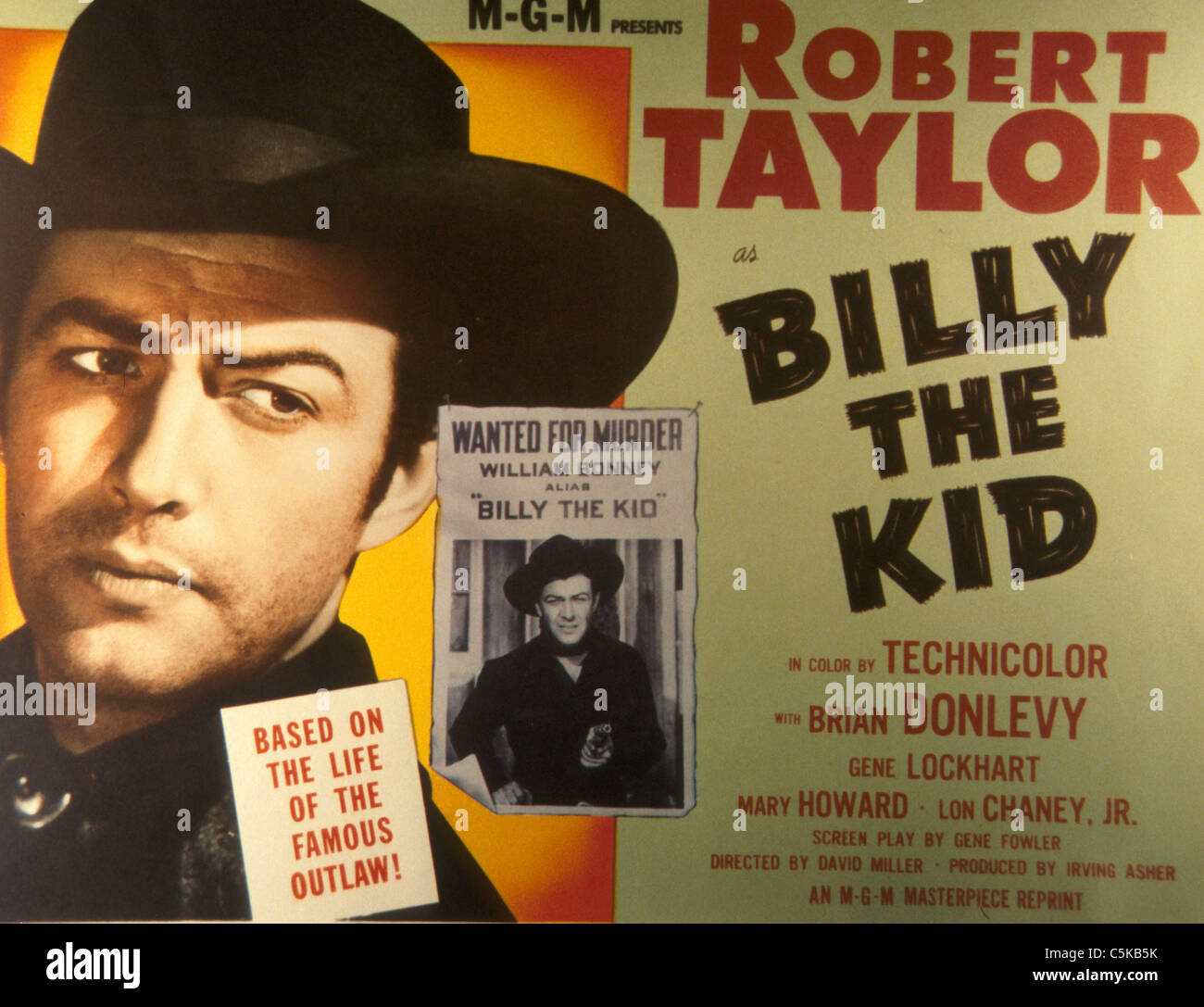 Billy the Kid Année : 1941 USA Réalisateur : David Miller Robert Taylor, Lobbycard Banque D'Images