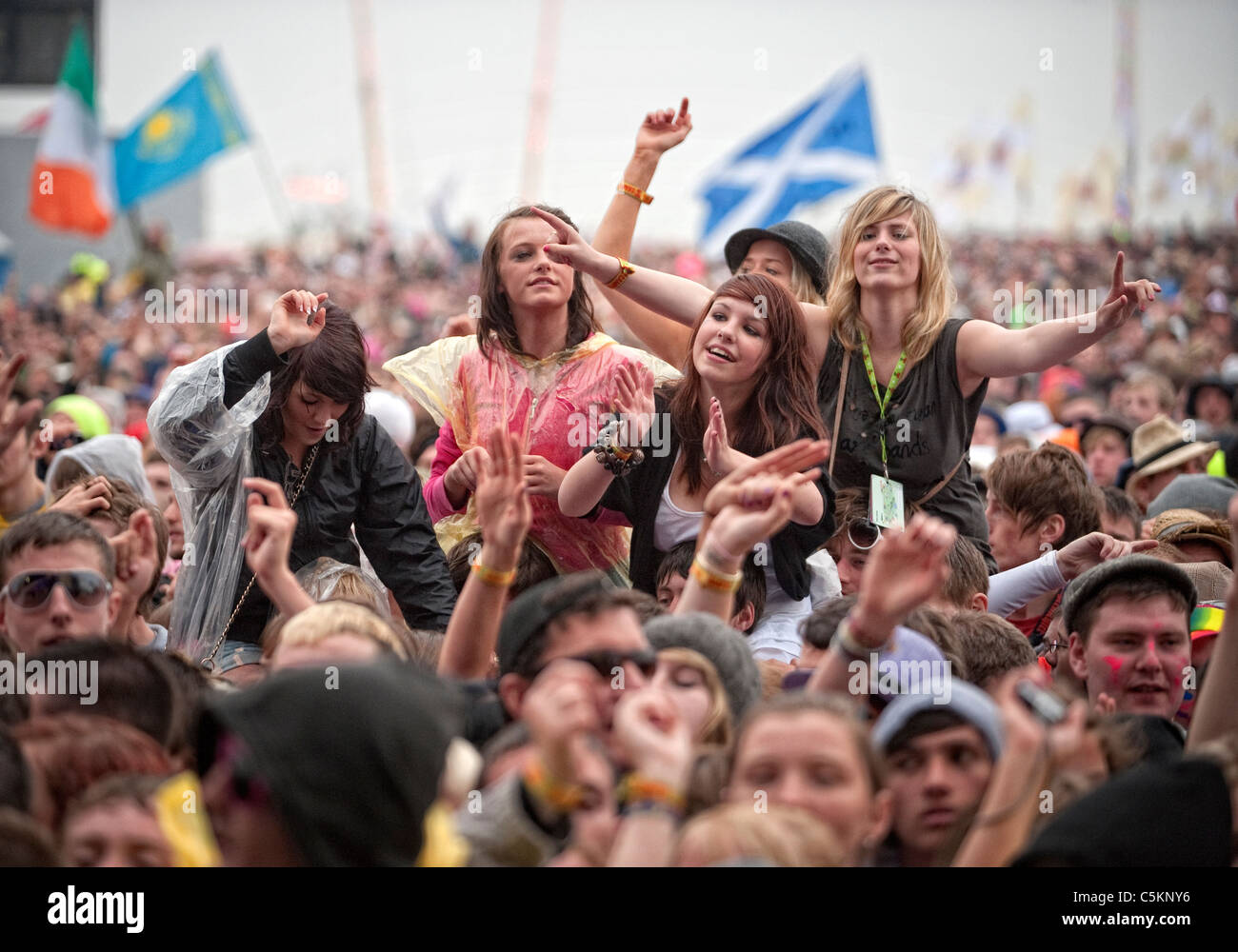 Les fans de musique au festival de musique. Banque D'Images