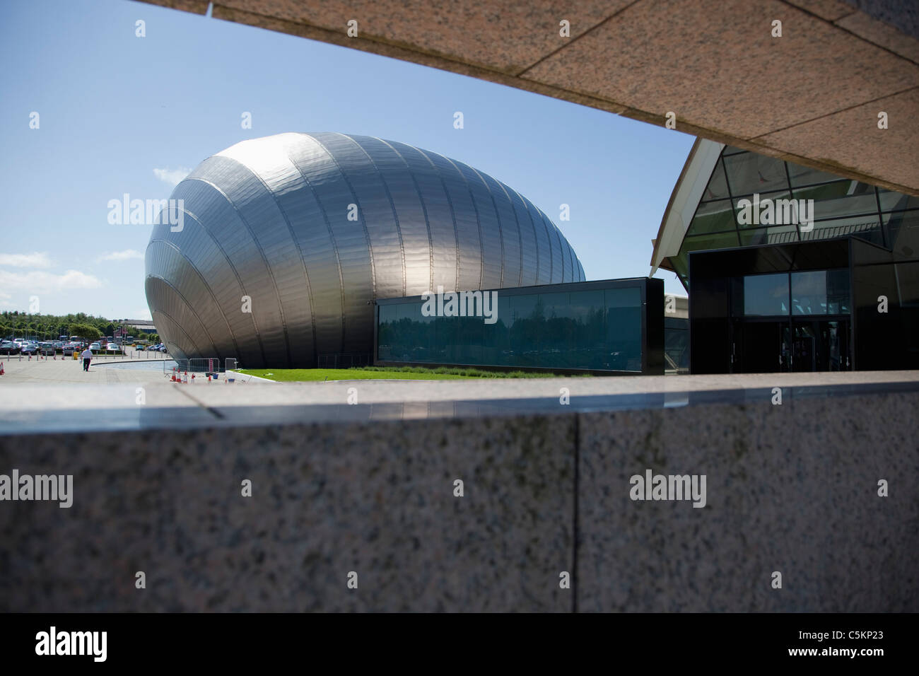 Théâtre Imax et l'entrée au Centre des sciences de Glasgow, Glasgow, Écosse, Royaume-Uni Banque D'Images